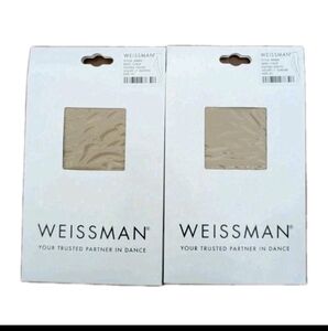 2 Weissman  W990 Footless Tights Lt Suntan - Size Small Adult
